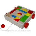 Carrinho de brinquedo de blocos de madeira de madeira para criança